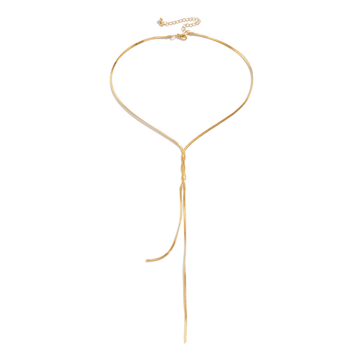 Cold Style Snake Bone Chain Necklace | Vegan-Friendly Long Tassel Design