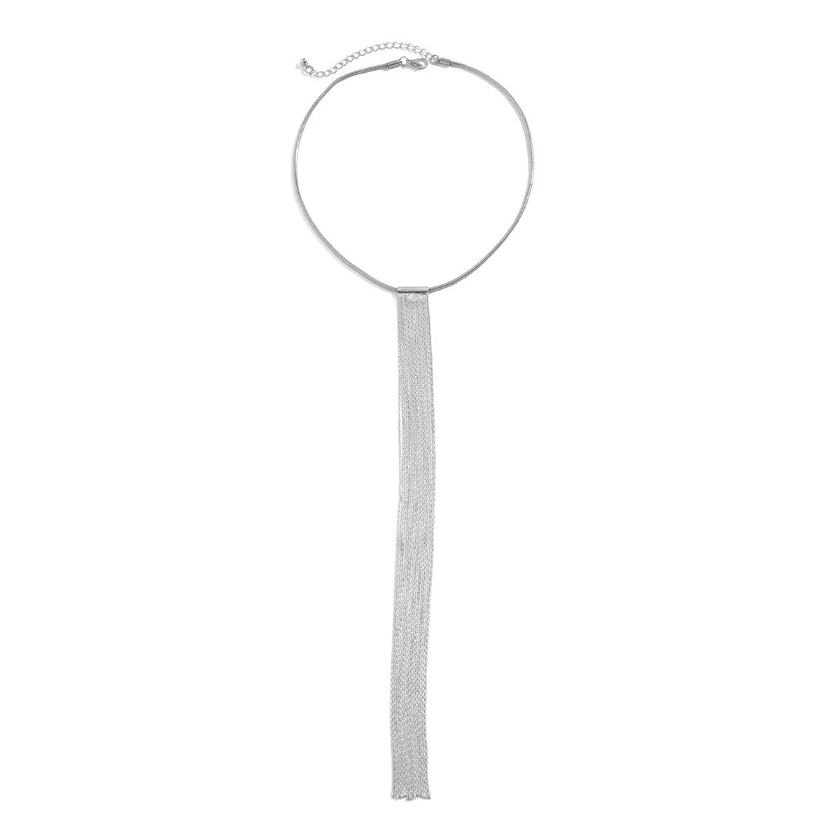 Cold Style Snake Bone Chain Necklace | Vegan-Friendly Long Tassel Design