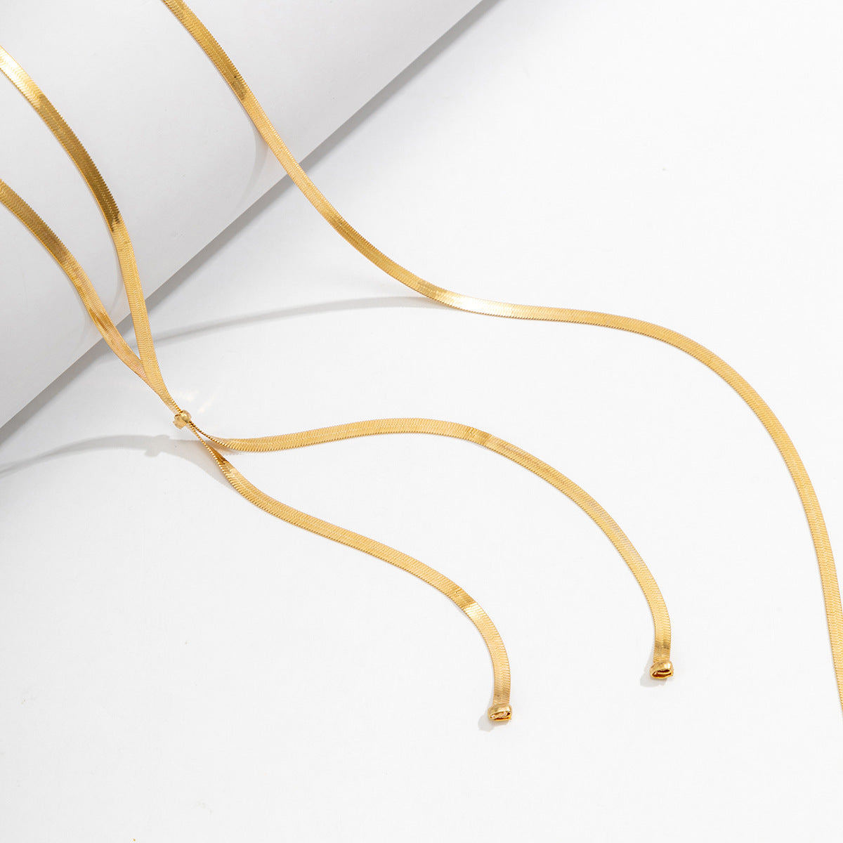 Cold Style Snake Bone Chain Necklace | Vegan-Friendly Long Tassel Design