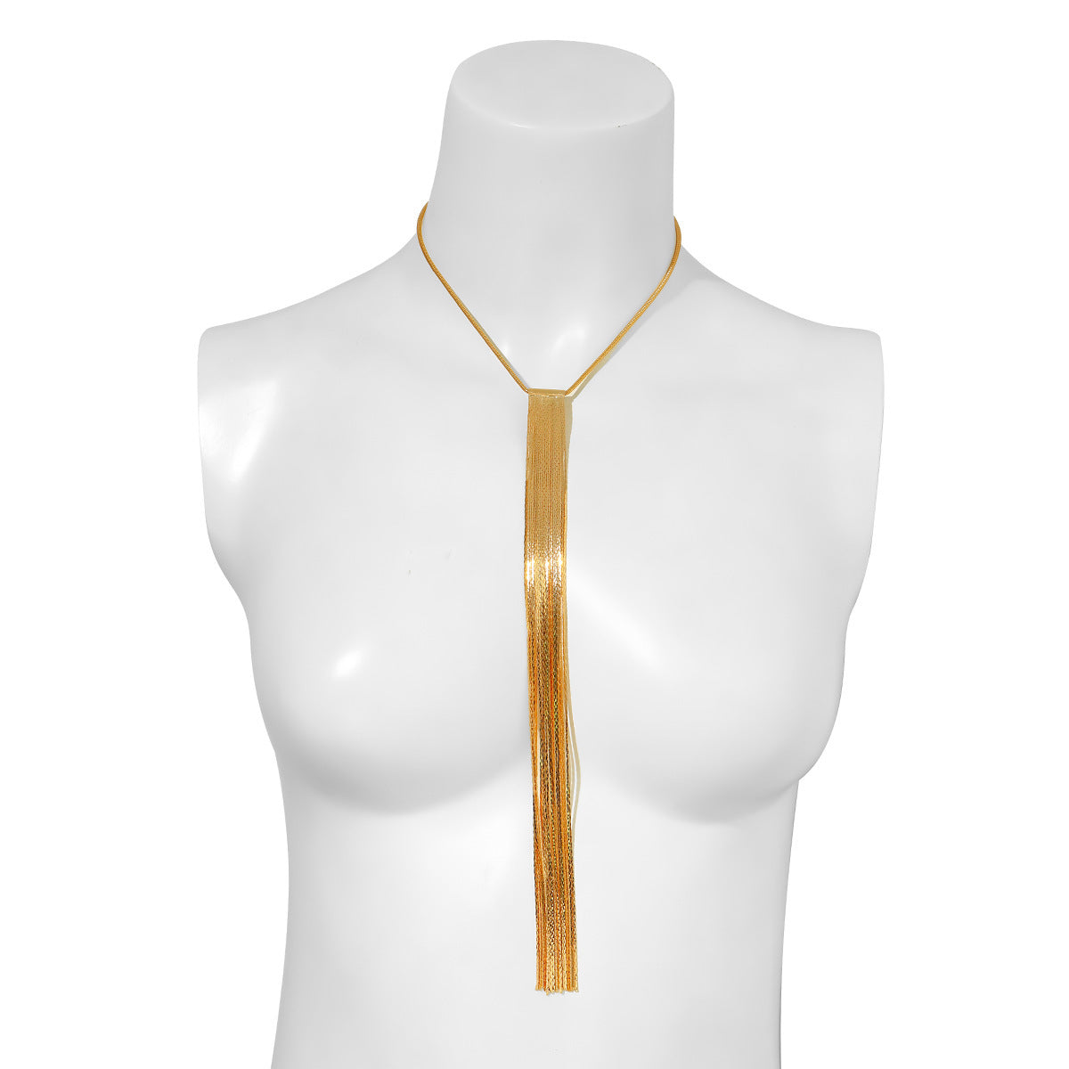 Cold Style Snake Bone Chain Necklace | Vegan-Friendly Long Tassel Design